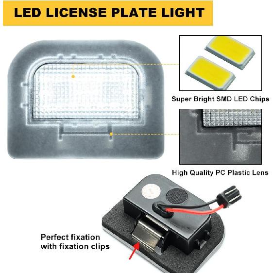 NJSBYL Xenon White LED License Plate Lights For 2023 2024 Kia Sportage 2016-2020 Kia Optima Rear Number Licence Plate LED Tag Lamps Assembly