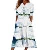 Damen Sommer Casual Floral (Gradient) Bedrucktes Kurzarmkleid