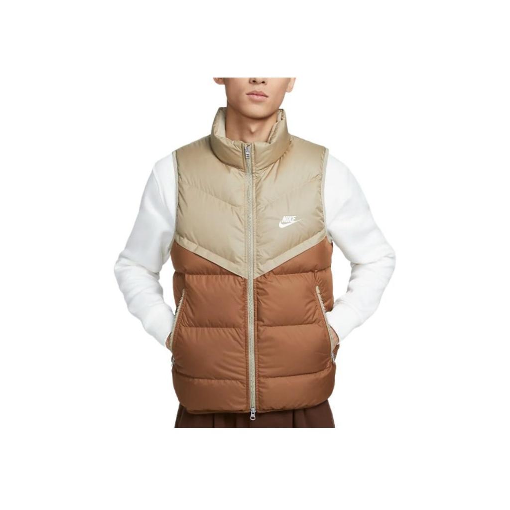 Nike Sportswear Storm-FIT Windrunner Outdoor Casual Sports Zip-Up Stand Collar Warm Down Vest Men Vest Khaki FB8184-248