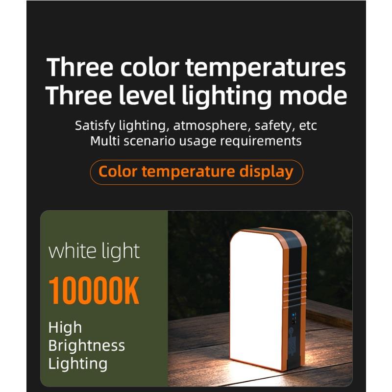 1000LM Faltbare LED Campinglampe, Solar-/USB-wiederaufladbar - Powerbank, Wasserdicht, Haken für Außenarbeiten, Notfall, Nachtfischen