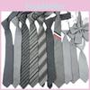 Horizontal Gray Stripe Tie Neck Flower Adults School Casual Attire Decoration