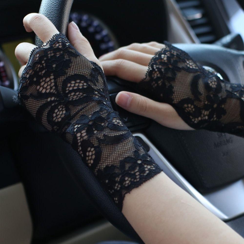 Lace Sexy Mesh Lace Sexy Mesh Fingerless Lace Gloves  Driving Cycling Cosplay