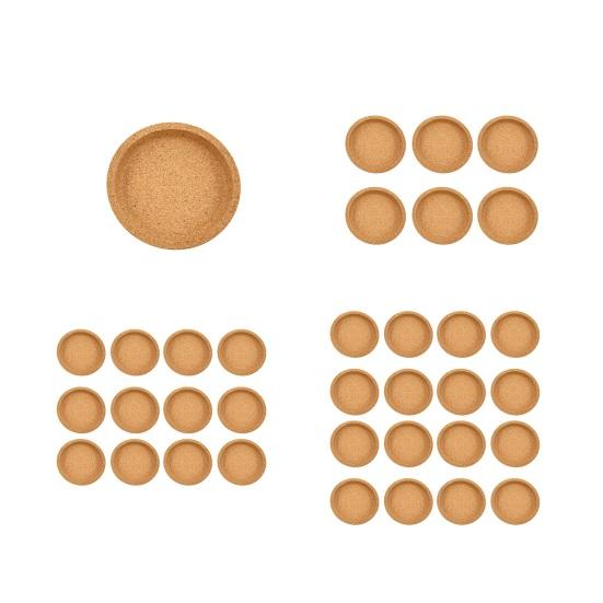 Coaster, Strong Heat Insulation Cork Coaster, Anti-Slip Performance Round Cork Coaster with Three-Dimensional Rim Design