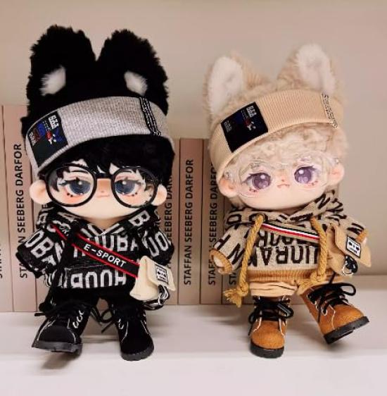 AXLUCE Plush Toy - Shoes - Plush Clothes - 20cm Boots Doll (Black (Enamel))