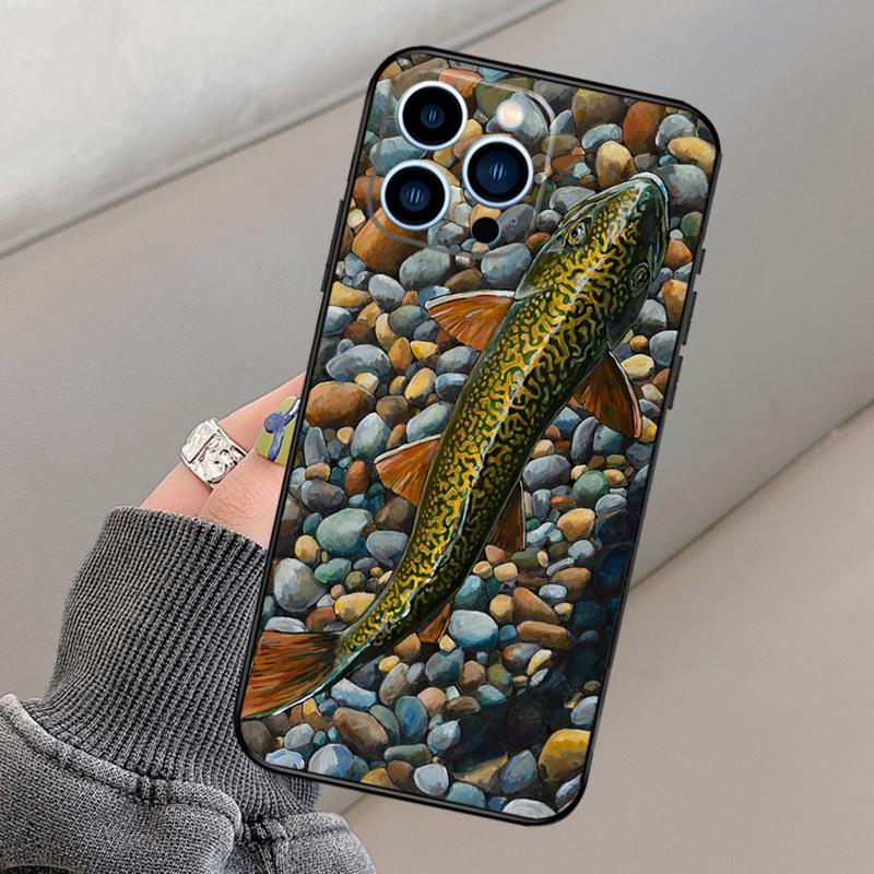 Brown Trout Fly Fishing Phone Case For iPhone 16 15 14 13 11 12 Pro Max 15 16 Plus 12 13 mini XR 16e Funda Cover