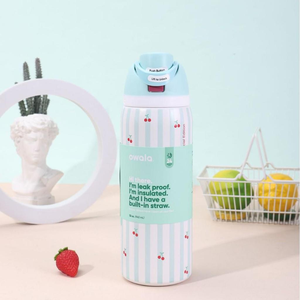 Owala Isolierte Edelstahl Sportwasserflasche - Kreativ, Modisch, Tragbarer Obstbecher