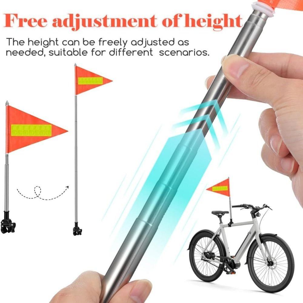 Clamp On Safety Warning Flag Telescopic Flagpole Golf Cart Flag Wheelchair