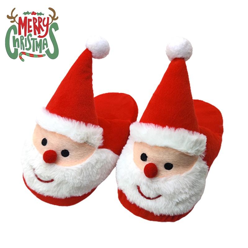 

Christmas-themed Fuzzy Slippers For Kids And Women With Memory Foam And Anti-slip Sole 35-38FootLength=22.5-24cm