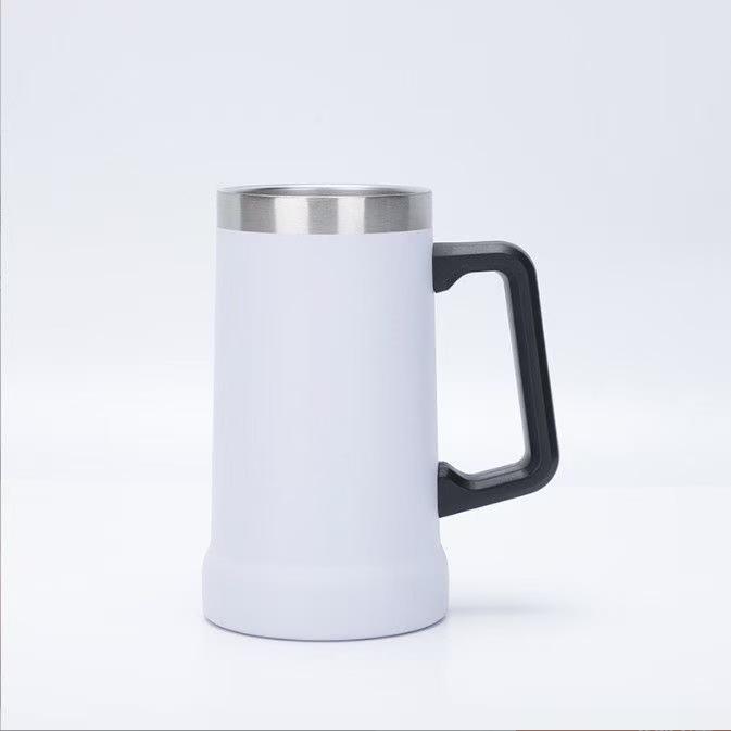 Large Capacity 24oz Brazilian Beer Mug, Insulated Stainless Steel with Double Layer Vacuum Handle