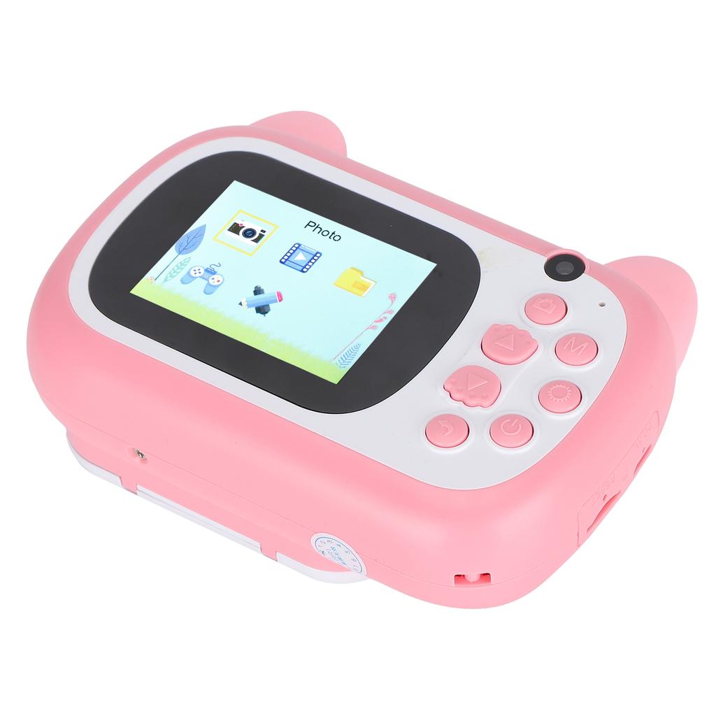 Instant Camera with Print Paper 24MP Resolution 200dpi 32GB Children s Cam Pink Cat
