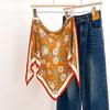 Retro Cotton and Linen Feel Triangular Silk Scarf Women's Four-season Versatile Neck Protection Scarf Headscarf Commuting Accessories Scarf