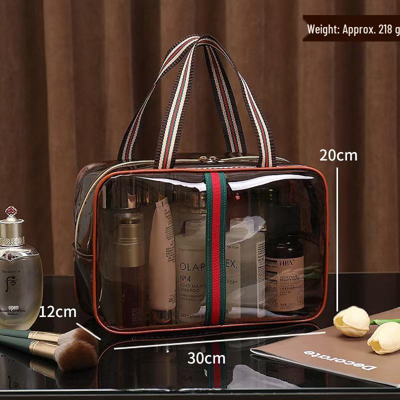 High-Capacity Waterproof Travel Toiletry Bag - Transparent and Portable