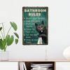 Metal Wall Poster Vintage Cat Toilet Rules Sign for Home Bar Decoration 8x12 Inch