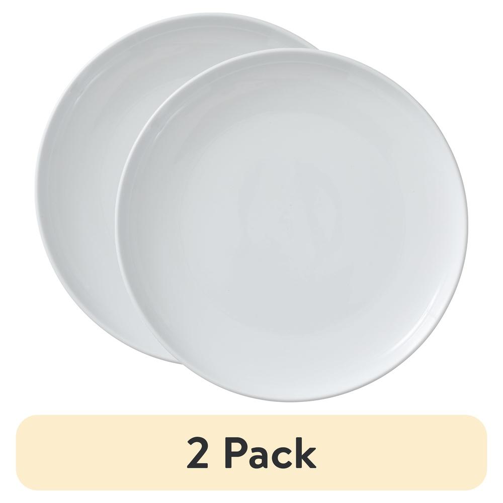 

2 Pack Porcelain Dinner Plates Microwave Safe Dishwasher Safe Modern Classic Design Round Plates Durable Kitchen Dinnerware United States