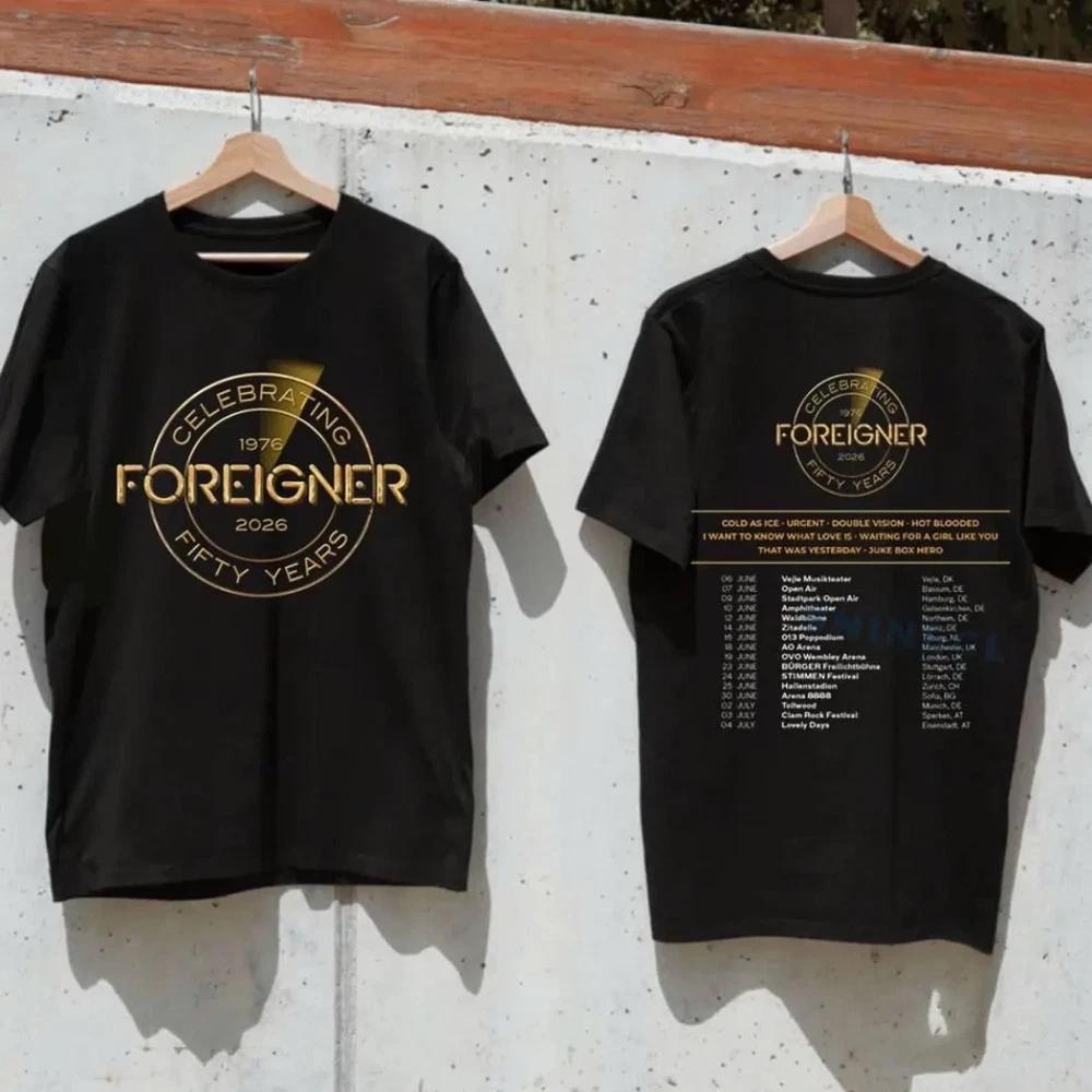 Foreigner 50th Anniversary Shirt Foreigner Tour 2026 T Shirt Classic Rock Band S