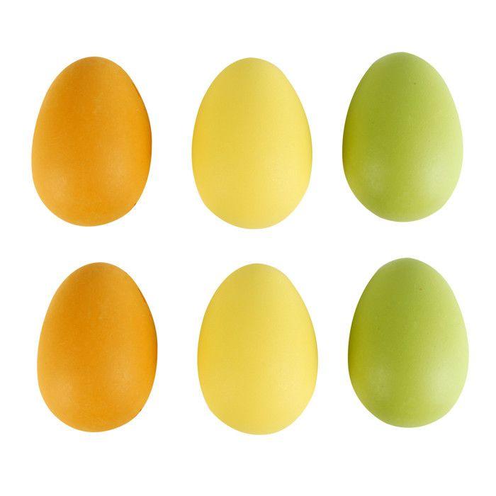 Oeuf en plastique 6 x 4,5 cm Couleur 6 pièces