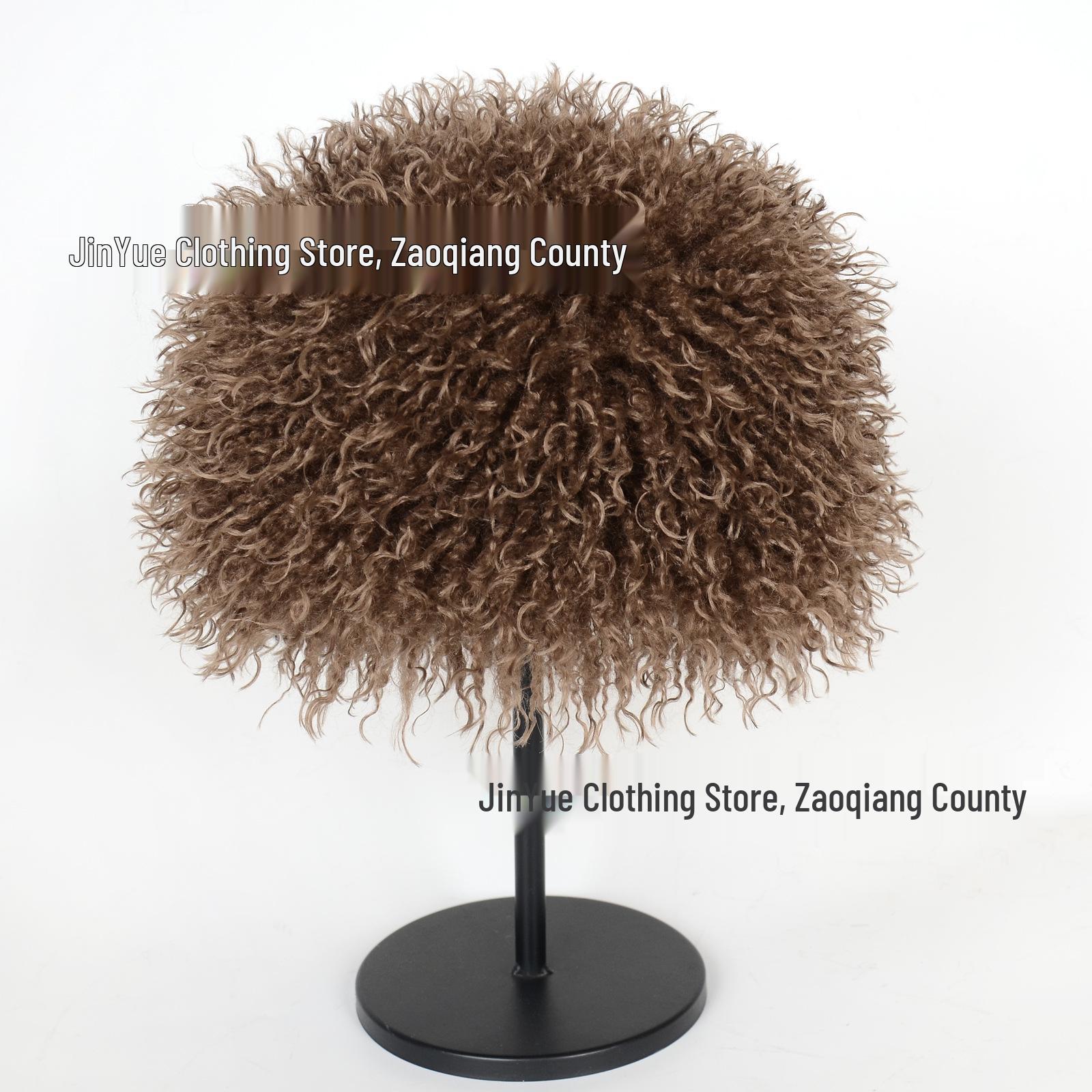 

Жіночий капелюх з леопардовим принтом, з овчини тан, - Елегантний зимовий купол, Маленьке обличчя, Круглий жіночий капелюх Weight 110g, Head circumference 56-58cm світло-коричневого кольору