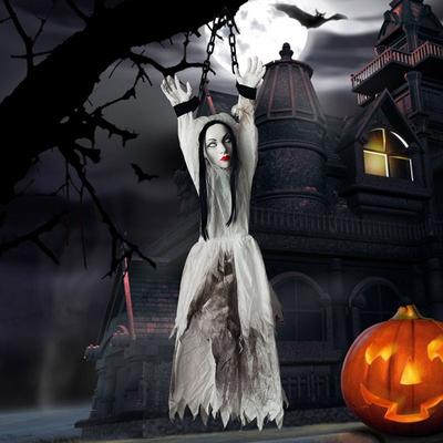 Nowe Wiążące Ręce Wibrujące Wiszące Halloween Świecące Dźwiękowe Zabawki Sterowanie Głosem Elektryczny Duch Nawiedzony Dom Rekwizyty Dekoracja