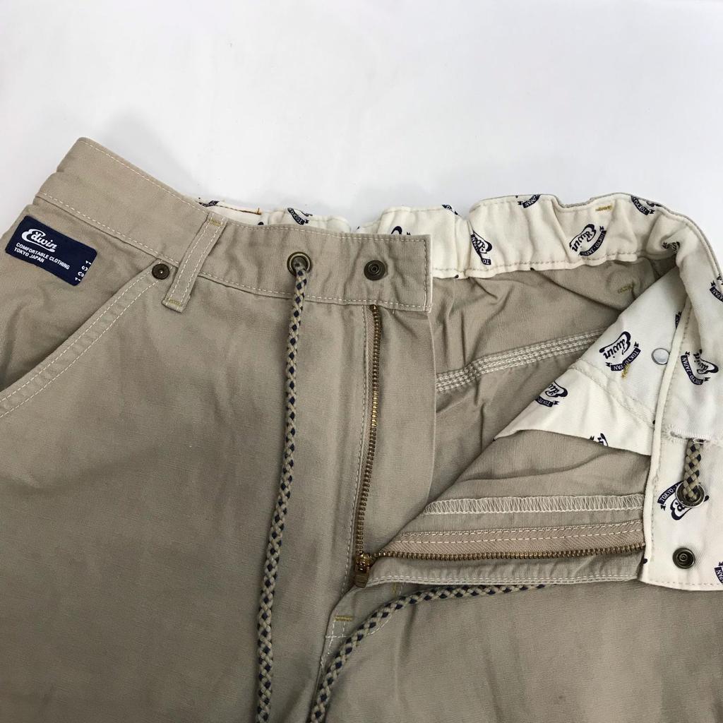 Made In Japan EDWIN Chino Pants Linen Blend M Men Beige Inseam 82cm(USED)