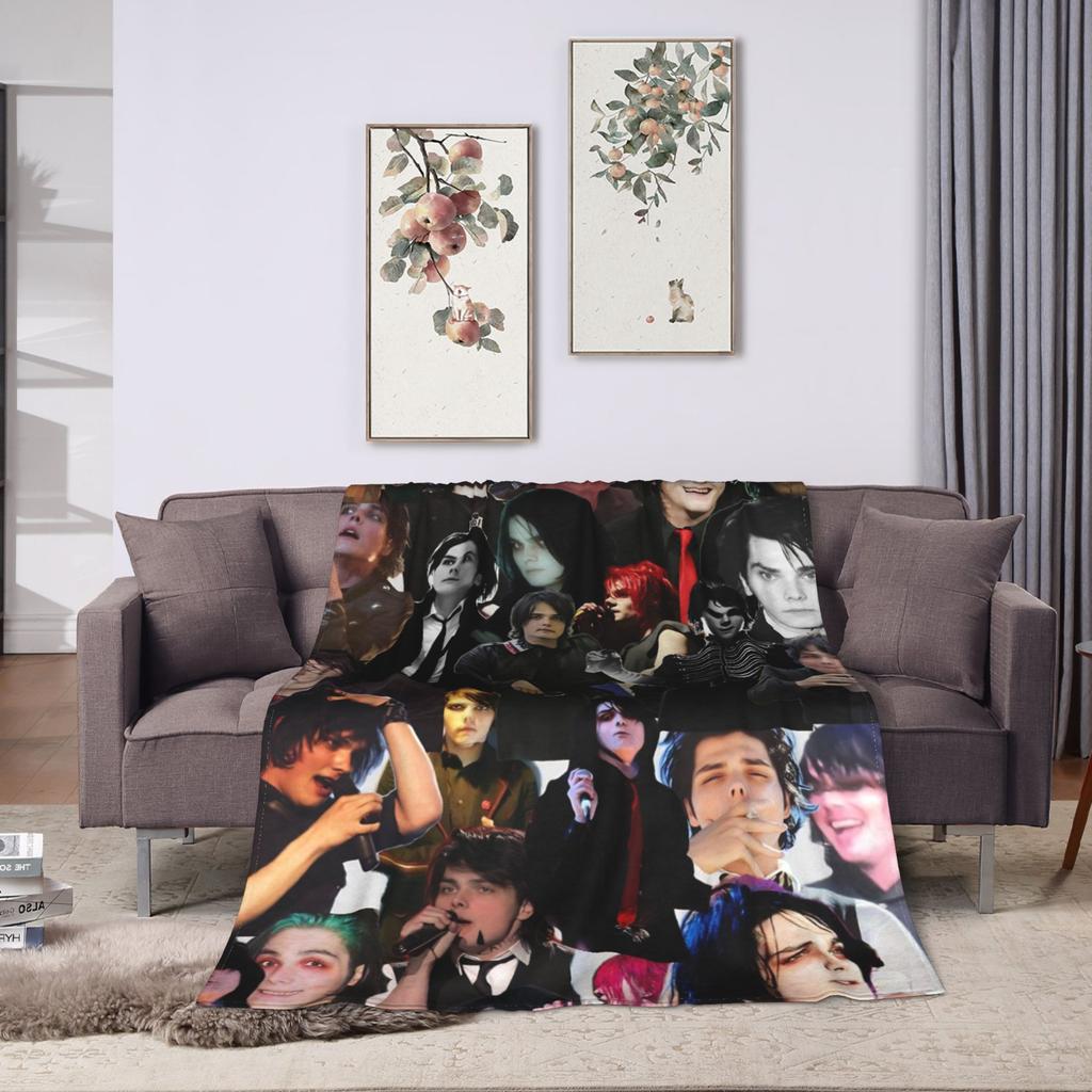 G-Gerard Way MCR  Blanket Quality Soft Warm  Throw Blanket Winter Decorative Couch Chair Sofa Bed Funny Bedspread