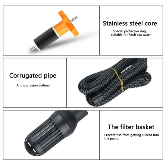 1 Set Filtering Pump Energy-efficient Multi-purpose Corrosion Resistant 3 in 1 Fish Tank Filter Pump Aquarium Accessories