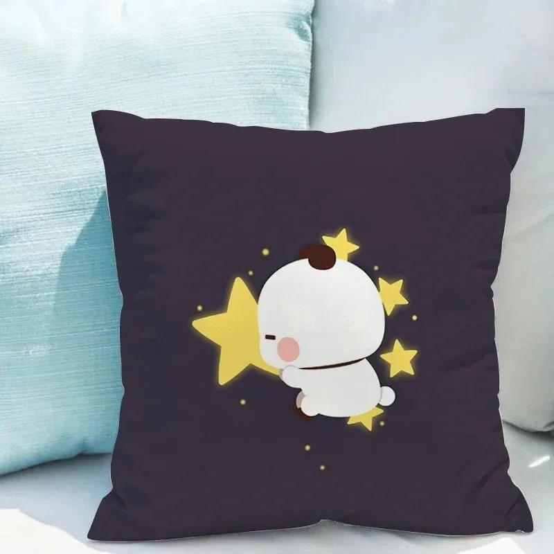Bubu Dudu Cartoon Bear Pillow Cover 45X45Cm - Cute Kids Bedroom Decor, Soft Plush Sofa Pillow Case For Living Room