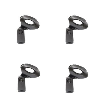 4Pcs Black Universal Microphone Clips Clamp Holder For Wired/ Wireless Mic Stand