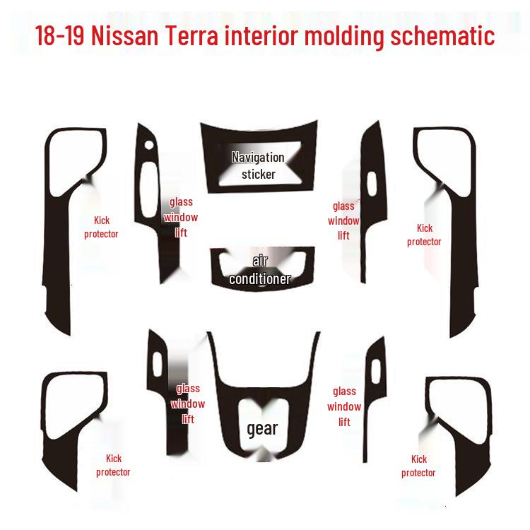 18-19 Tuda Interior Carbon Fiber Gear Console Sticker