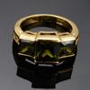 New gold olive green zircon ring, wind personality ring