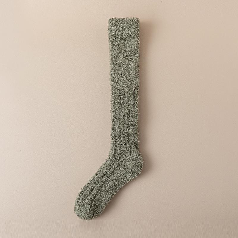 Couple's Coral Fleece Winter Socks: Thick, Velvet-Lined, Cozy Home Sleep Socks for Calf Warmth