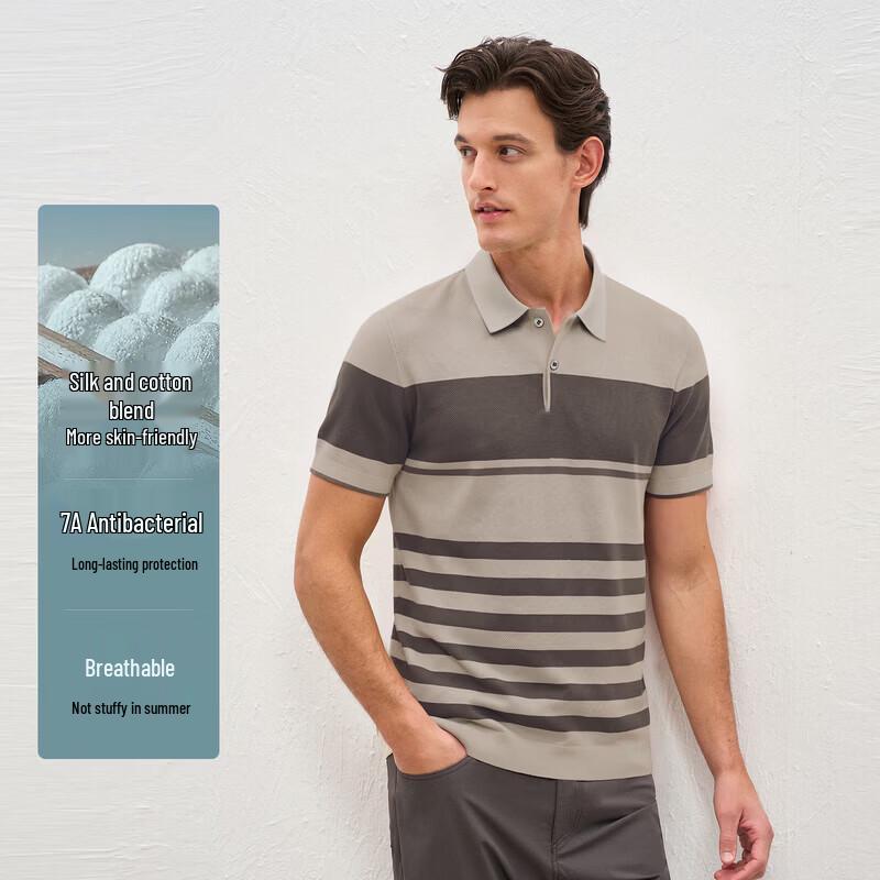 EMZ Men s Striped Short-Sleeve Polo Shirt L