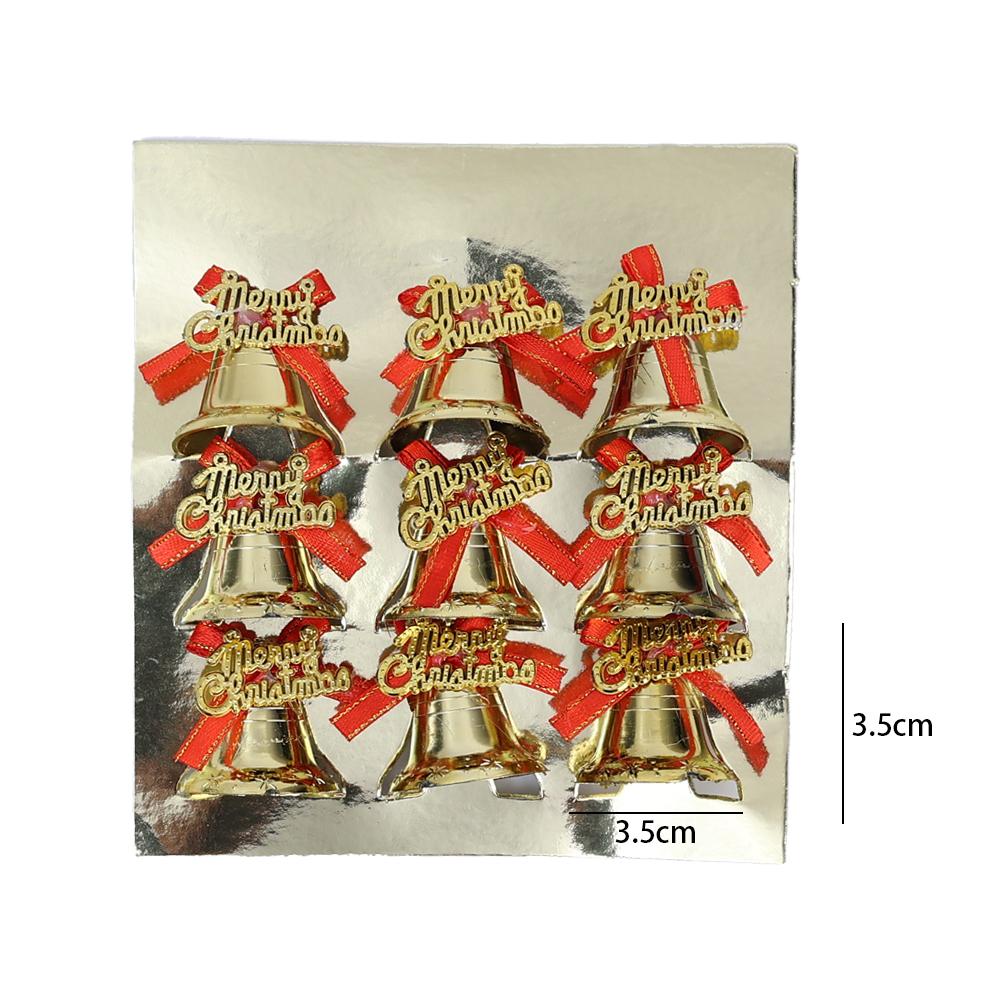 Christmas Small Bell Ornament Xmas Tree Garland Hanging Ornament Bow Bells Home Xmas New Year Gift Party Decor Supplies 2.5-5cm