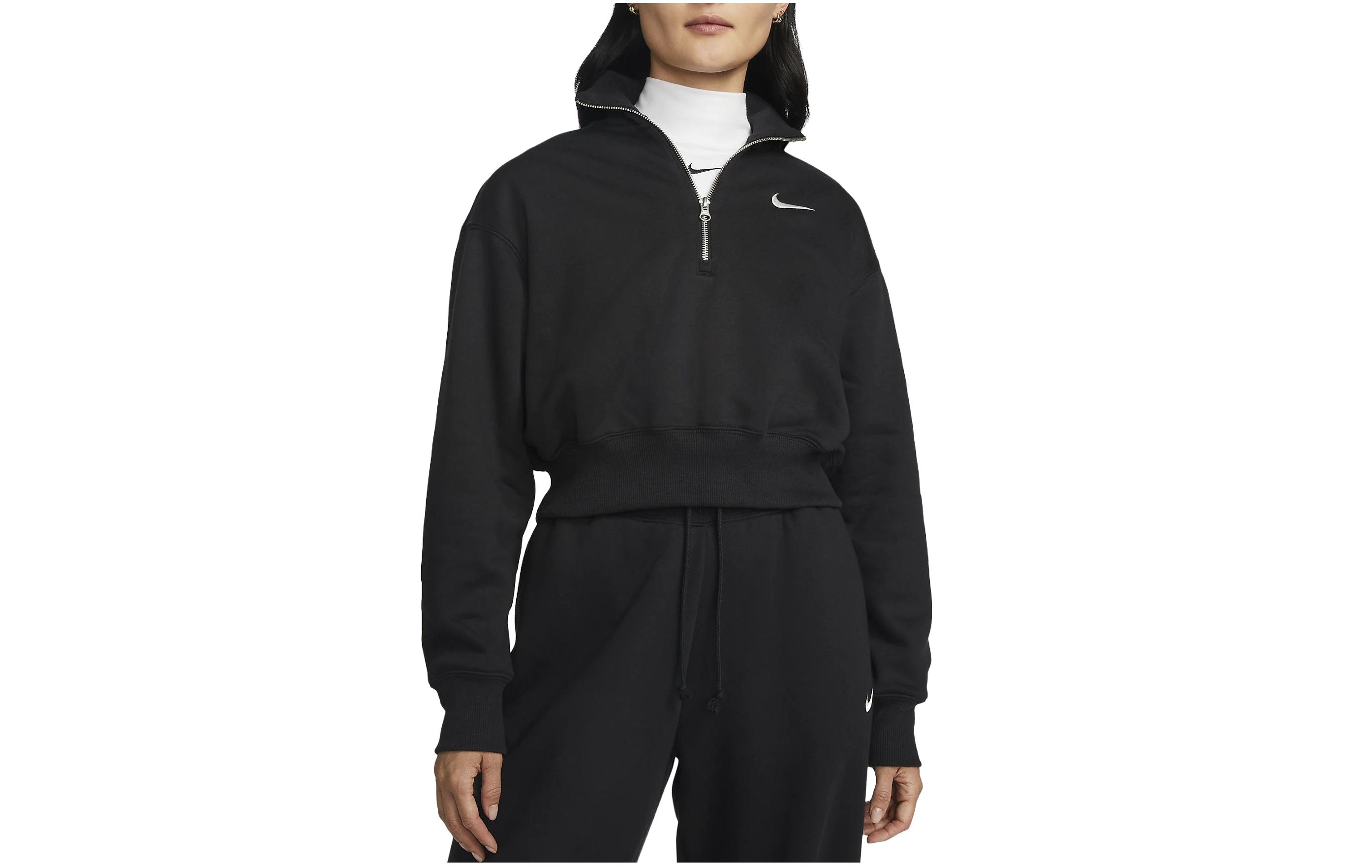 Nike Phoenix Cropped Half-Zipped Sweatshirt DQ5768-010 L