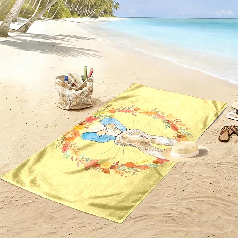 Peter Rabbit Print Beach Towel, Large Soft Quick Dry Towel for Beach Camping Swimming