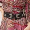 DoubleBuckle Corset Belt for Girl Classical Underbust WaistShaping Belt Party Girdle Belt Women Elastic PU Waistbelt