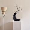 Nordic Creative Ceramic Moon Shaped Vase, Home Dining Table Living Room Bedroom Office Decor Accessories Flower Arrangement, 1Pc