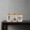 3 Pieces Coffee Tea Sugar Containers Kitchen Canisters for Countertop Jars Decorative Farmhouse