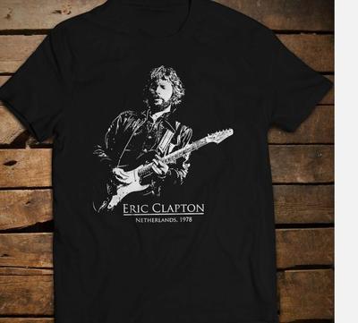 Eric Clapton In Concert Caricature T-shirt Black Cotton Tee S To 5Xl Unisex T-Shirt