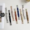 Bracelet en cuir premium avec losange à quatre feuilles et strass pour Applewatch Apple Watch S10 femmes ins niche se