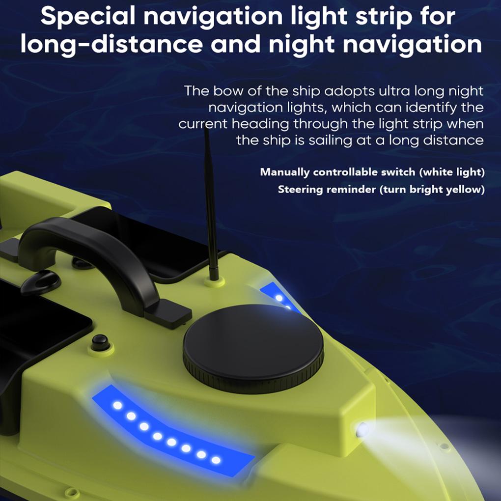 GPS Wireless RC Fishing Bait Boat 500m Control with 4 Bait Containers 2KG Payload Fish Finder Automatic Cruise Route Correctio