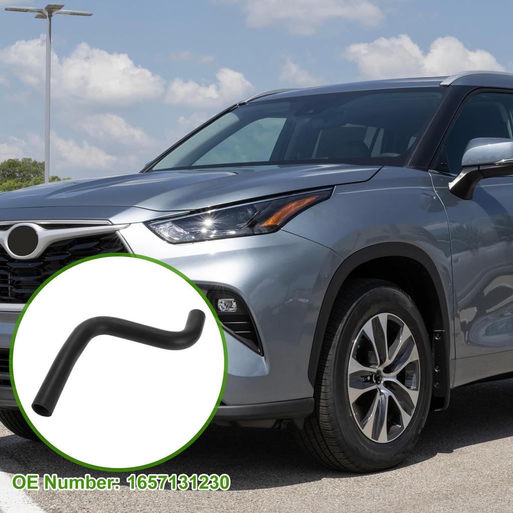 HOPESPANNER Radiator Coolant Hose 1657131230 for Toyota Highlander 3.5L 2008-2013, Good Sealing Black Upper Heater Hose Rubber (1 Piece)