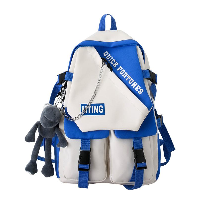 

Backpack female college student Japanese simple girl backpack contrasting color tide brand niche middle school student high school bag couple