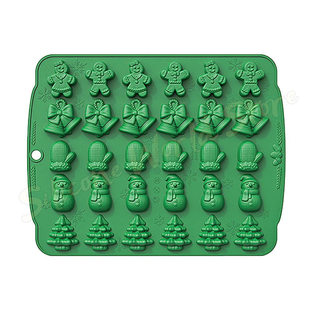 

Silicone World Christmas Silicone Baking Molds Chocolate Mold Biscuit Candy Fudge Mould Cake Decoration Tools DIY Resin Mold