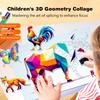 1 Set Diy Paste Material Kit Paper 3D Geometric Sticker Books Handmade Educational Toys Car Animals Sticker Book For Children