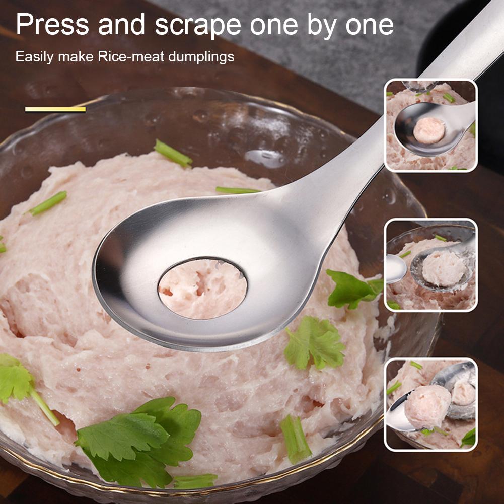 Stainless Steel Meatball Spoon Hand Squeeze Meatball Spoon Squeeze Maker Spooner Meatball Maker Kitchen Gadgets 1/2pcs