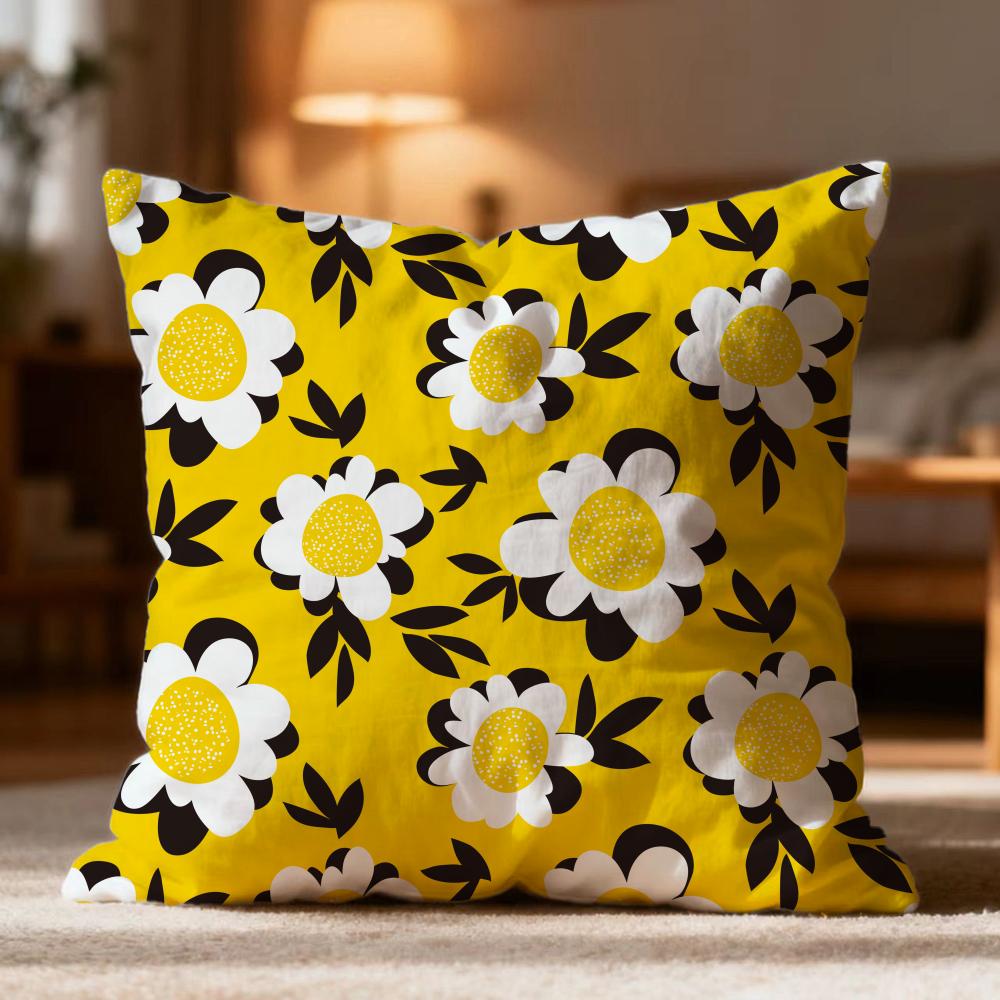 Hot Floral Cushion Cover Soft Washable Pillow Case Multi-Scene for Couch Bed Travel Office Use