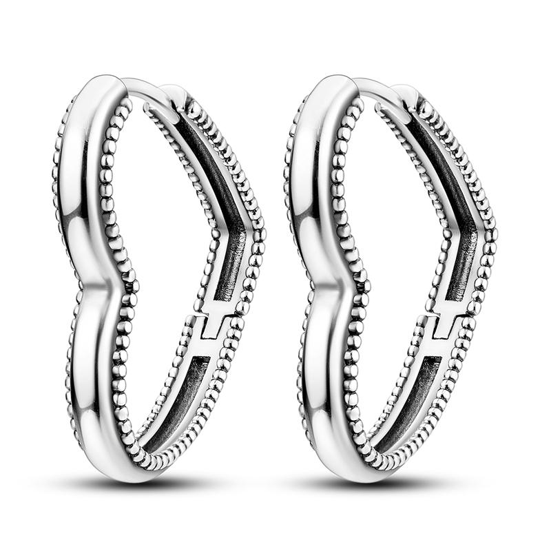 Original 925 Silver Earrings Sparkling Minimalist Heart Hoop Earrings For Women Female Party Fine Earring Jewelry Gifts
