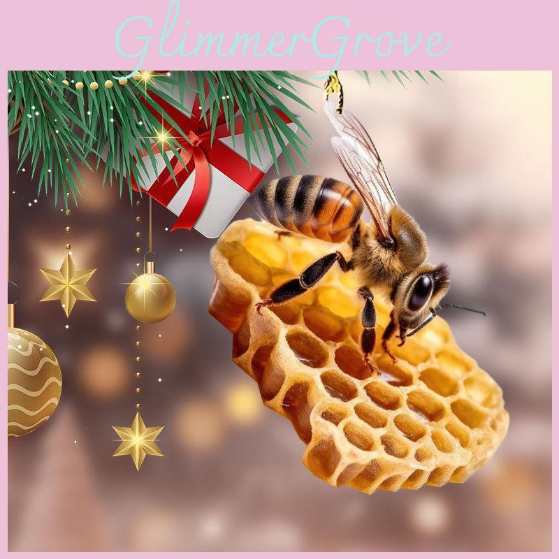 Realistic 2d Acrylic Bee Honeycomb Decoration Ideal For Car Hanging Accessories