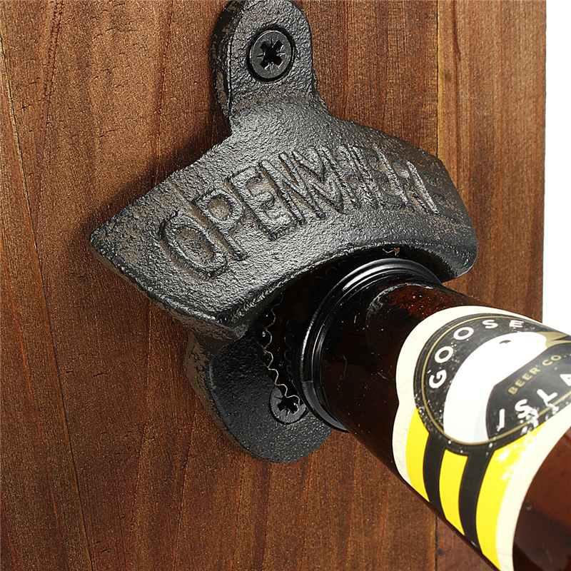 Vintage Wandflaschenöffner Antikes Eisen Wandmontierter Bar Bierglas Flaschenverschlussöffner Küchenwerkzeuge Dekor