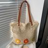 Woven Hollow Bag Women's New Spring and Summer Large-capacity Versatile Seaside Vacation Beach Bag Tote Bag